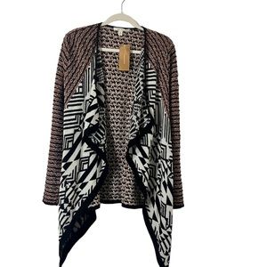 Miami brand (Francesca’s) NWT Size Large cardigan. Mixed Aztec Pattern